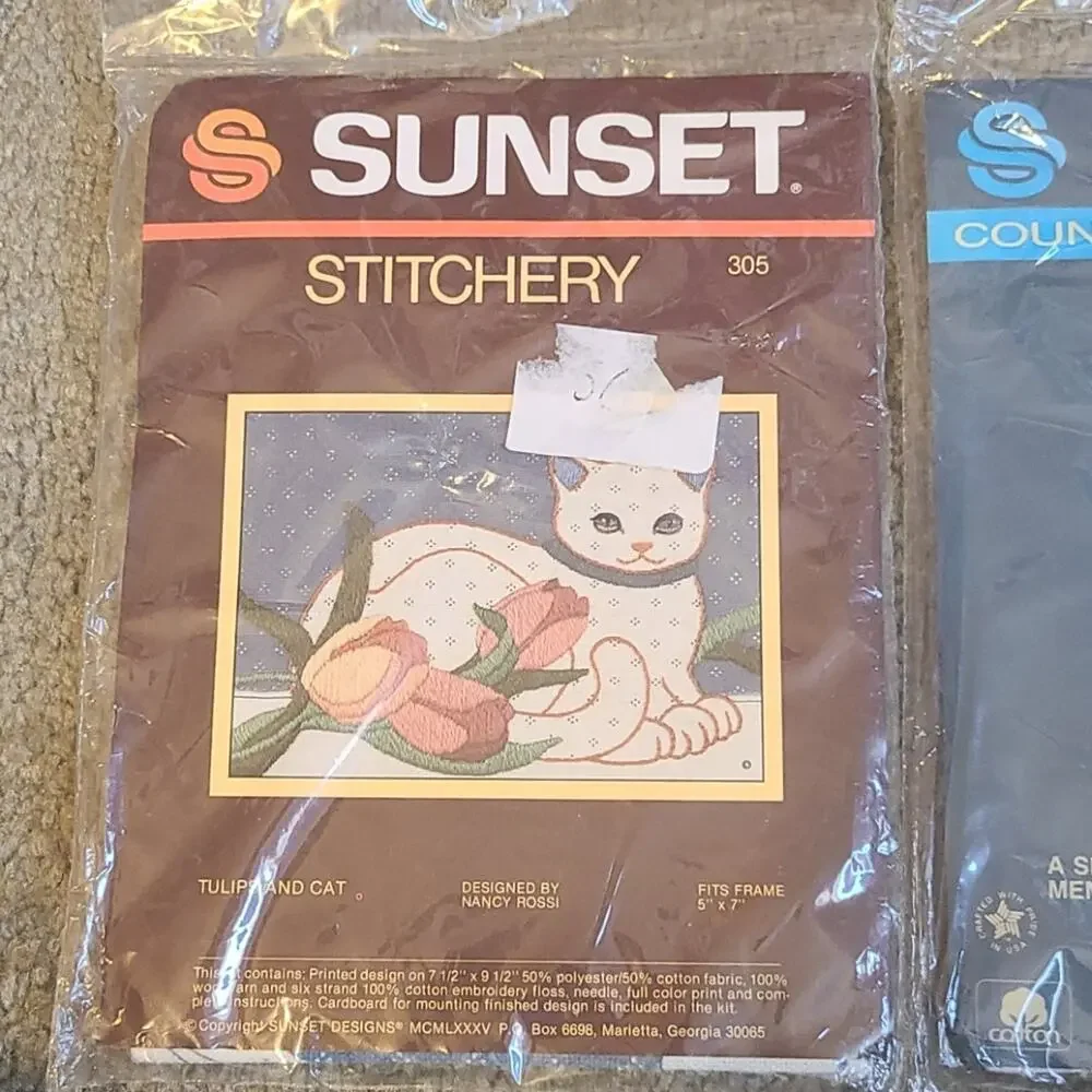 Vintage Sunset Stitchery Counted Cross Stitch Kits - New